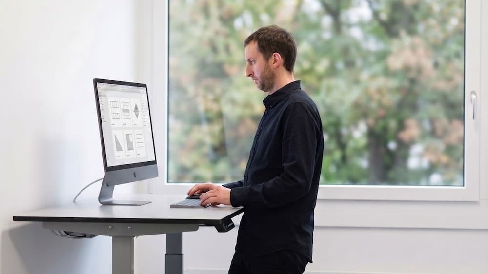 Renato Zülli at his studio desk in Lausanne.