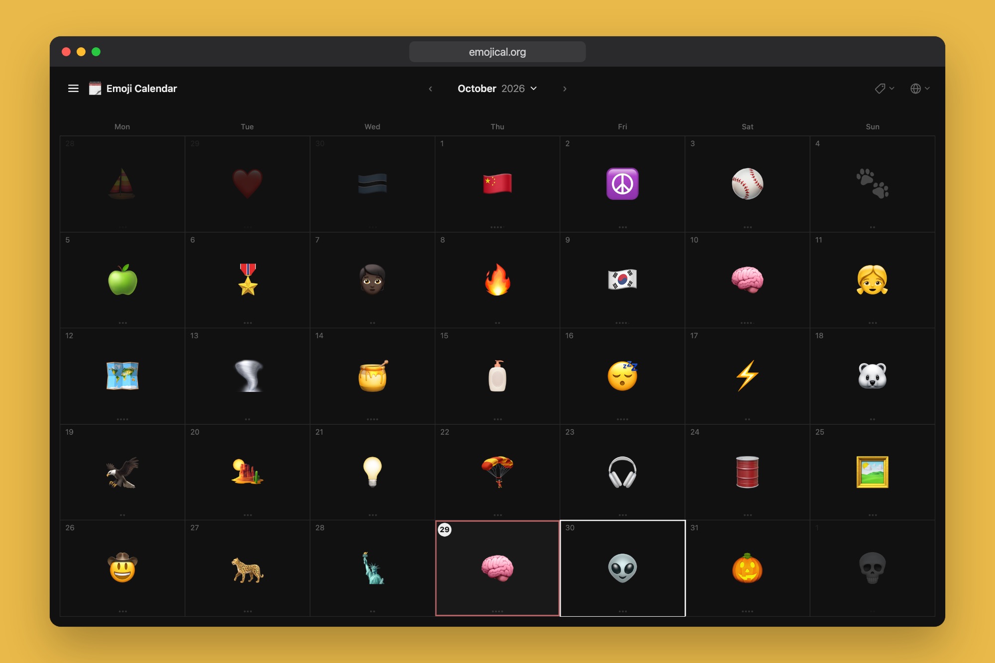 Emoji Calendar